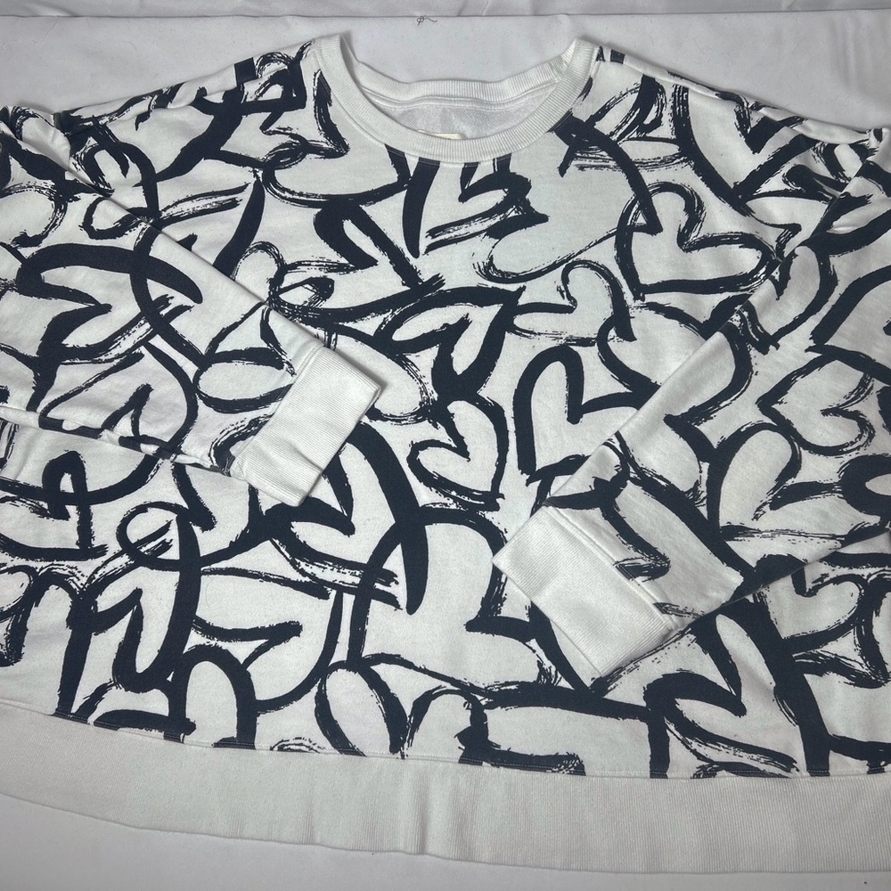 Maeve by Anthropology heart print cropped sweatshirt size 3X